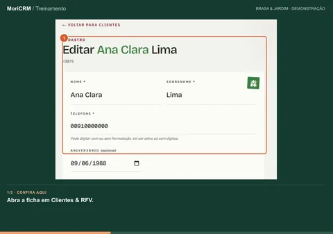 Demonstração de dê uma cortesia para um cliente