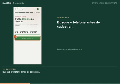 Demonstração de cadastre um cliente na mesa
