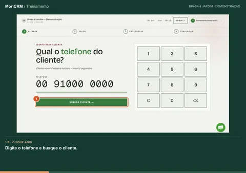 Demonstração de registre uma venda no caixa